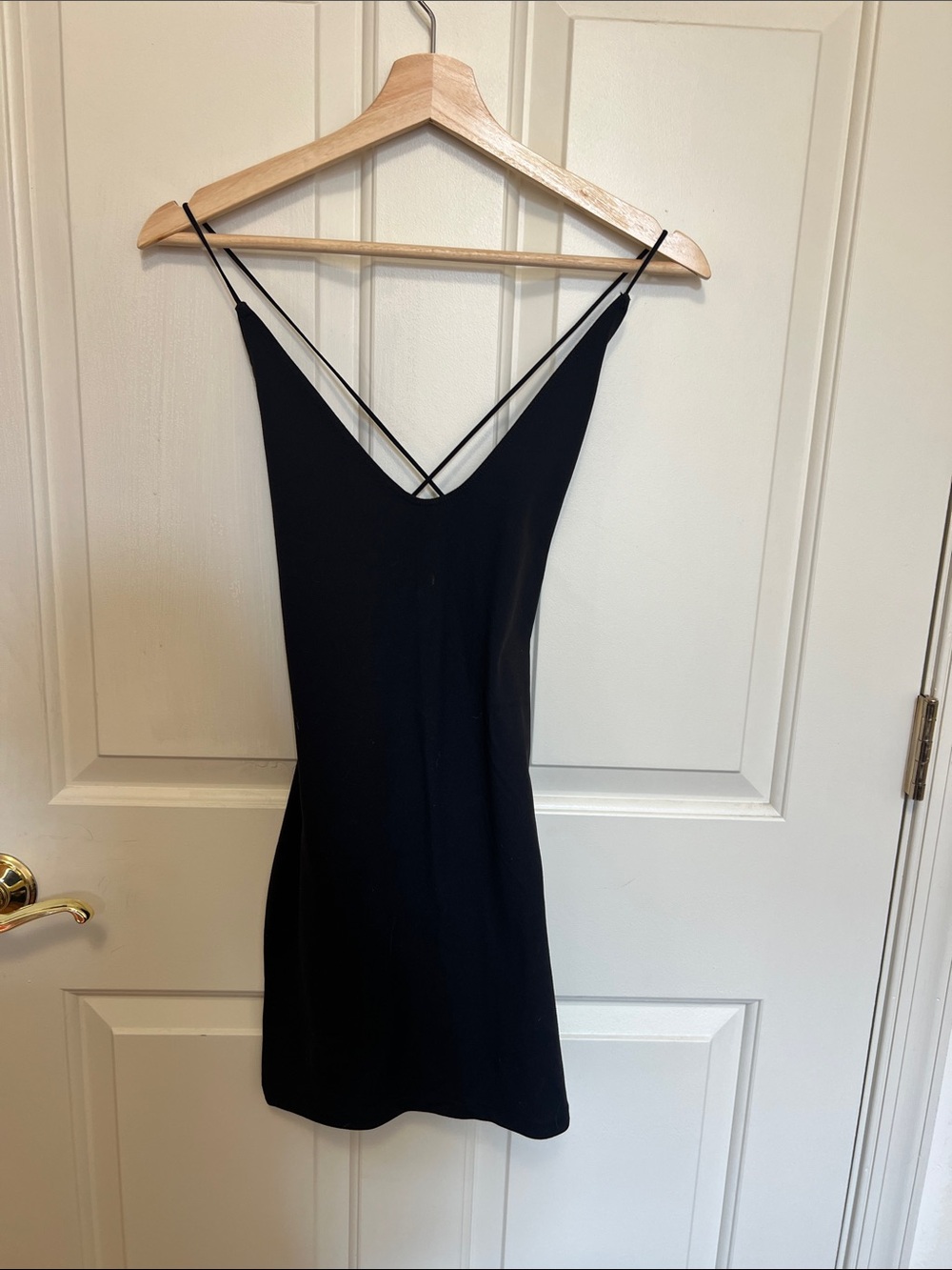 Free People Black Slip Camisole with Crisscross Straps